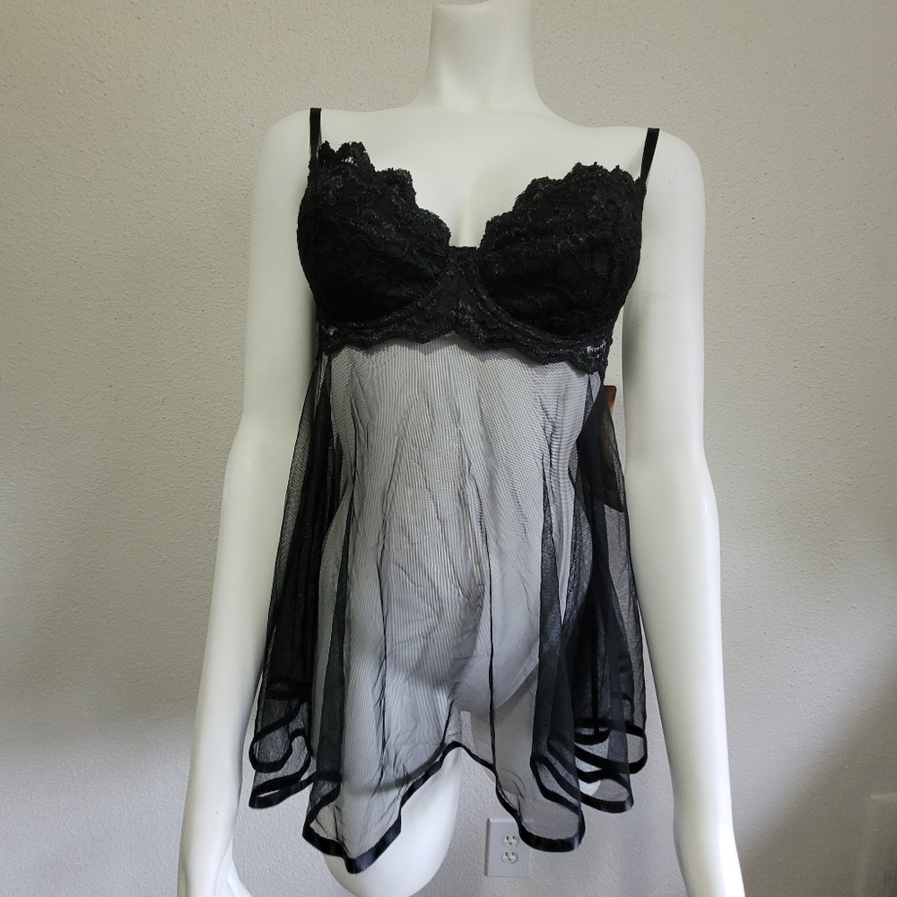 Medium Black Lace Babydoll Lingerie